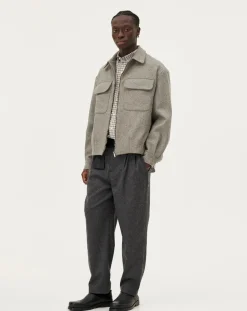 Noyoco Vestes, Manteaux-Kinsale Green stone Wool jacket Beige