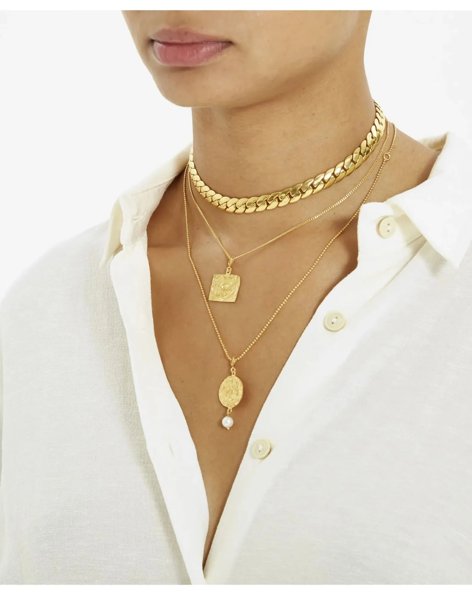 Misho Colliers-La Gourmette Necklace Doré
