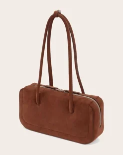 Aesther Ekme Sacs À Main-Lagune Bowling handbag in suede leather Marron