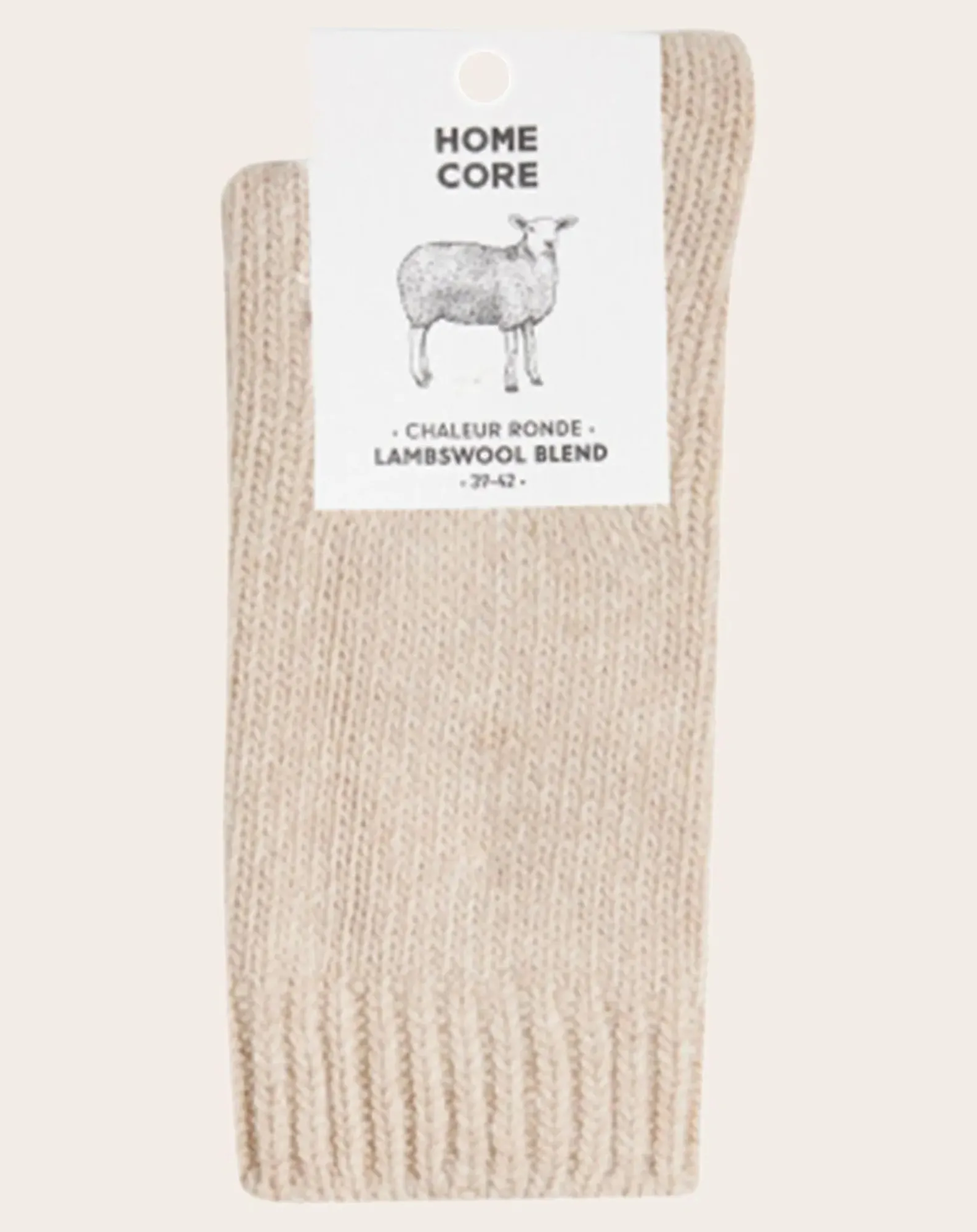 Homecore Chaussettes, Sous-Vêtements-Laine-Rustique socks Beige