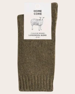 Homecore Chaussettes, Sous-Vêtements-Laine-Rustique socks Khaki