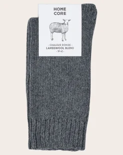 Homecore Chaussettes, Sous-Vêtements-Laine-Rustique socks Gris anthracite