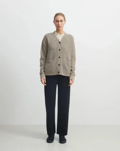 FUB Pulls, Gilets-Lambswool Cardigan - Women's Collection Beige chiné