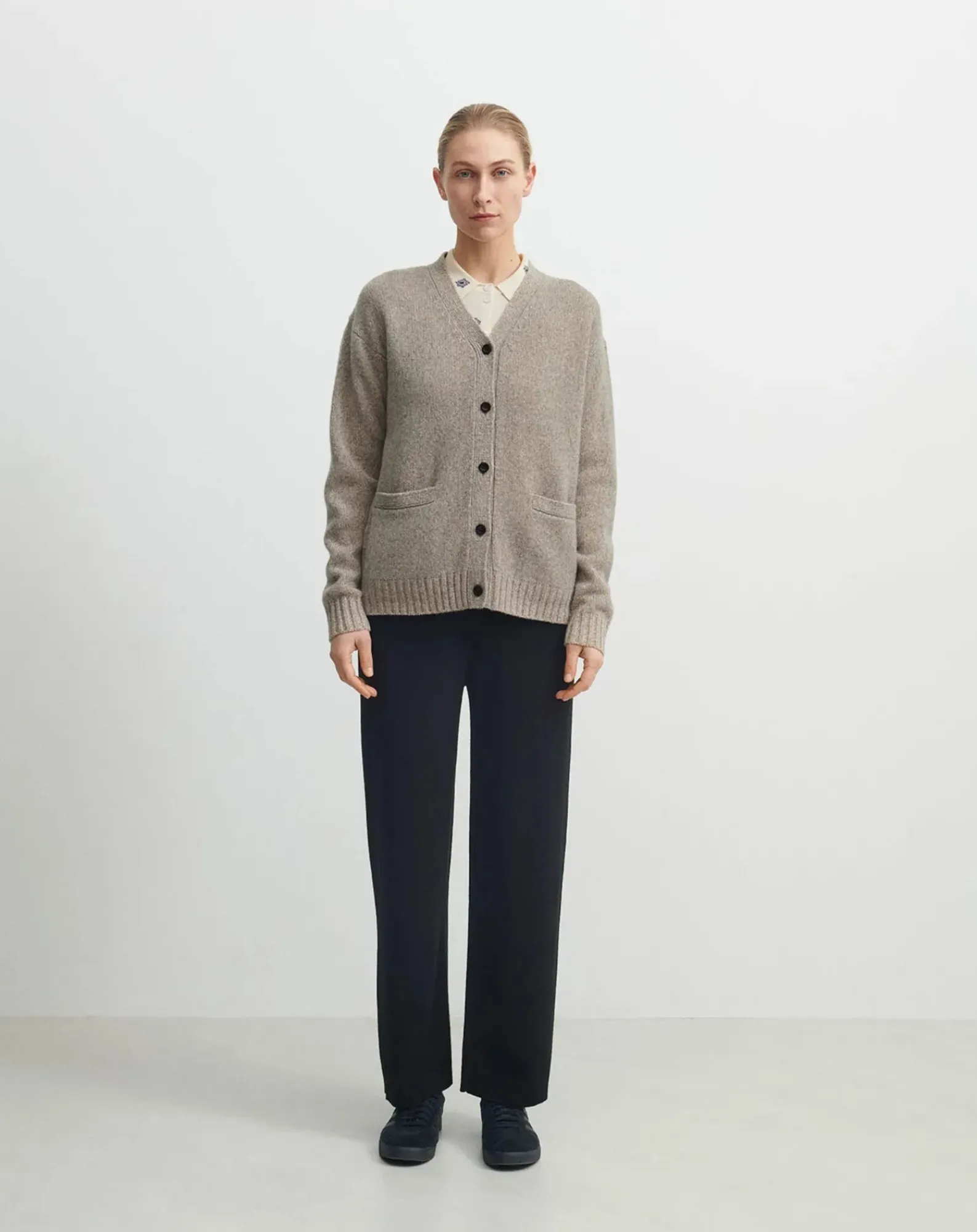 FUB Pulls, Gilets-Lambswool Cardigan - Women's Collection Beige chiné