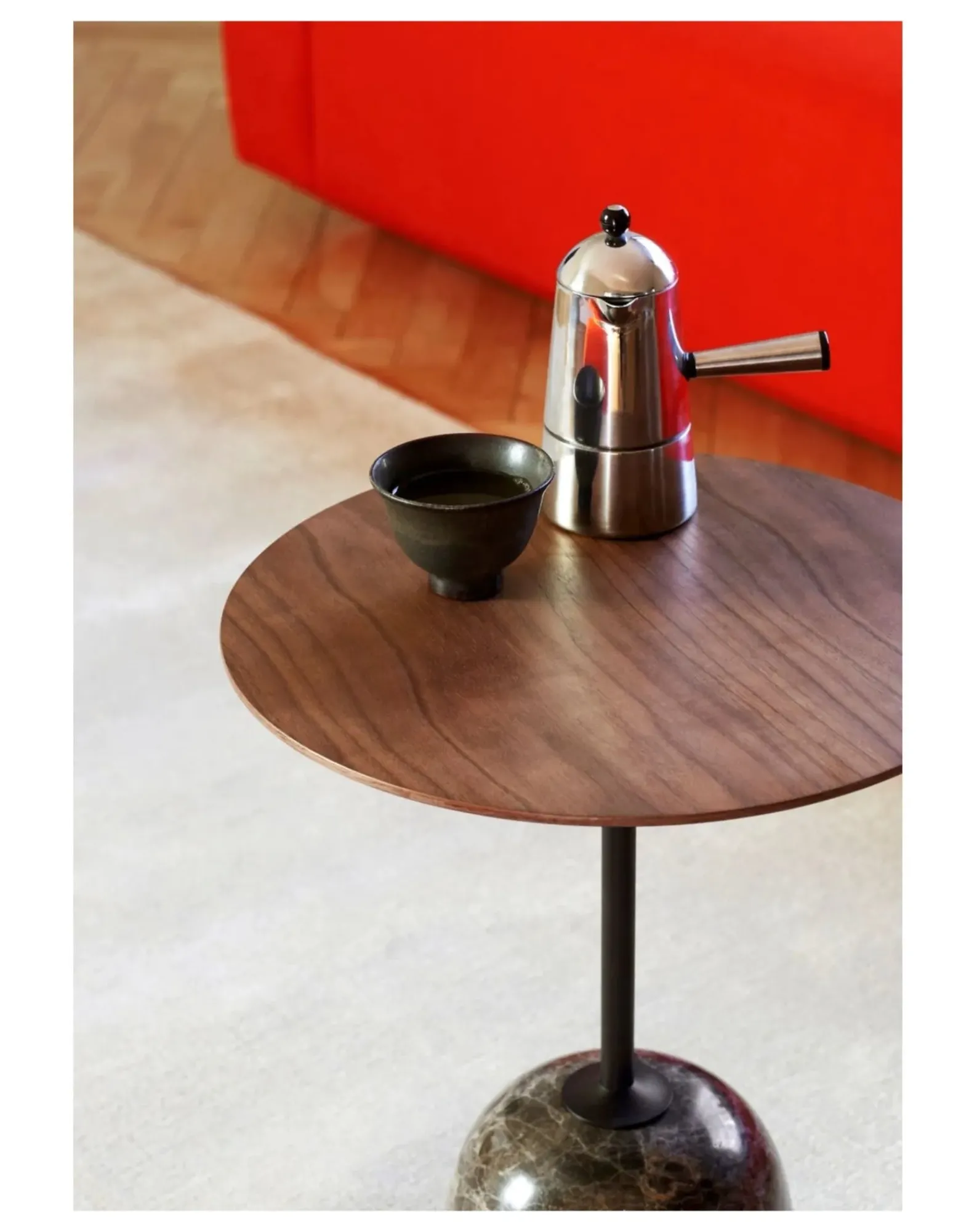 & Tradition Tables, Bureaux-Lato LN8 Side Table, Walnut Top Noyer