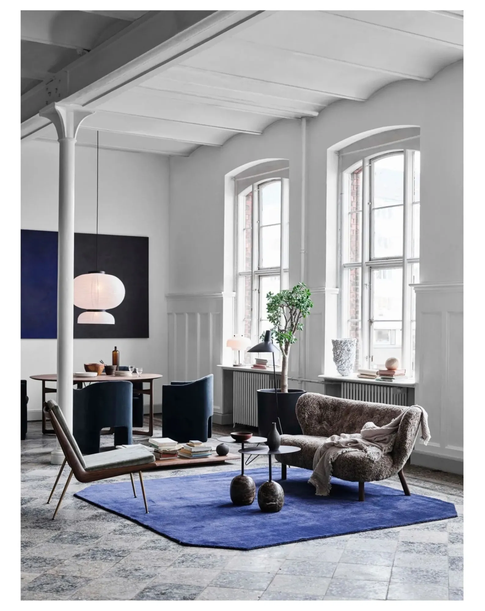 & Tradition Tables, Bureaux-Lato LN8 Side Table, Walnut Top Noyer