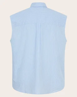 Smallable Woman Blouses, Chemises-Laura Striped Sleeveless Shirt Bleu Clair
