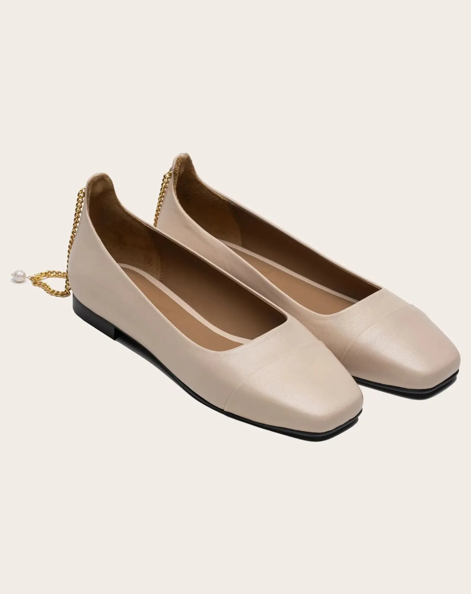 Lachoix Ballerines-Leather ballerinas Nude