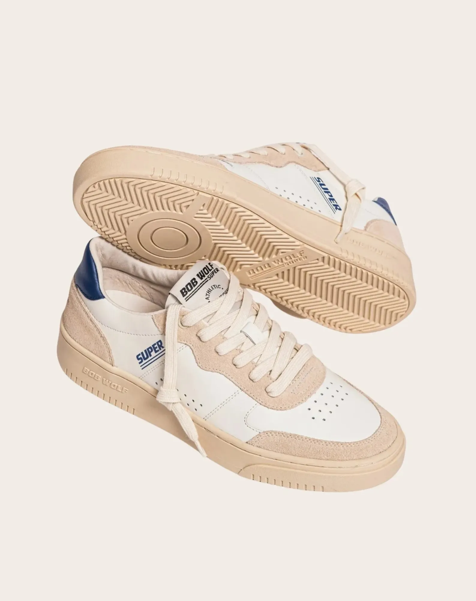 Bob Wolf Baskets-Legacy '76 Leather and Suede Sneakers Sable