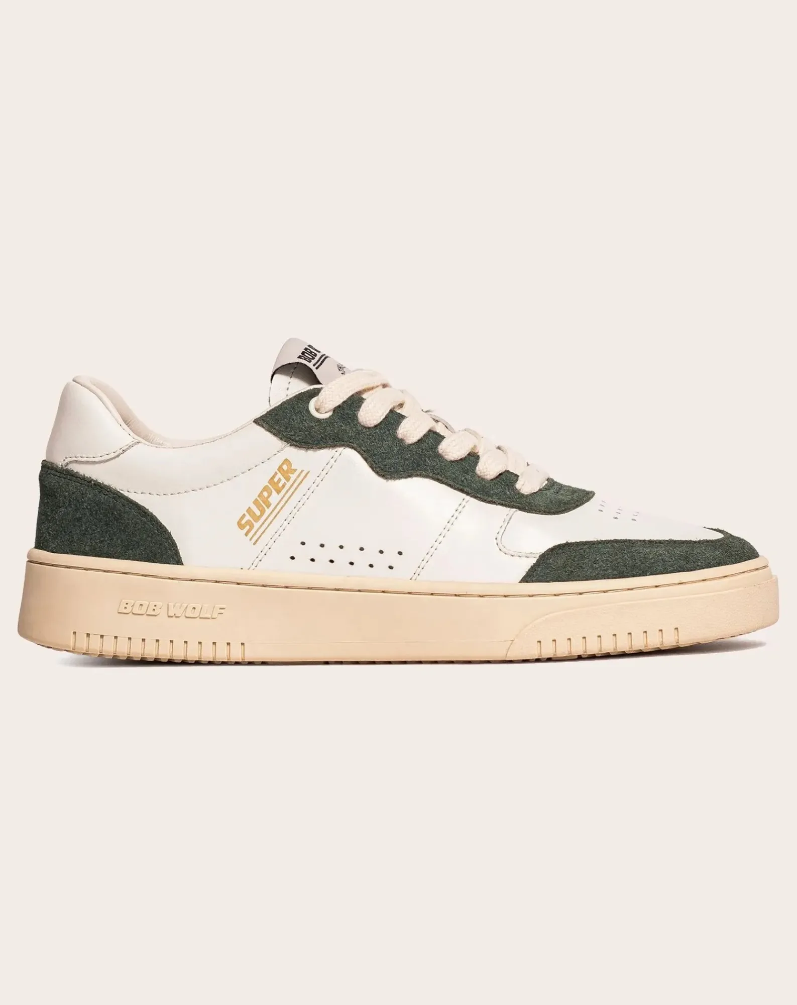 Bob Wolf Baskets-Legacy '76 Leather and Suede Sneakers Vert foncé