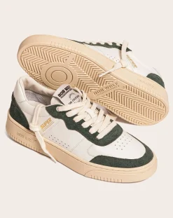 Bob Wolf Baskets-Legacy '76 Leather and Suede Sneakers Vert foncé