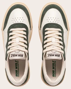Bob Wolf Baskets-Legacy '76 Leather and Suede Sneakers Vert foncé