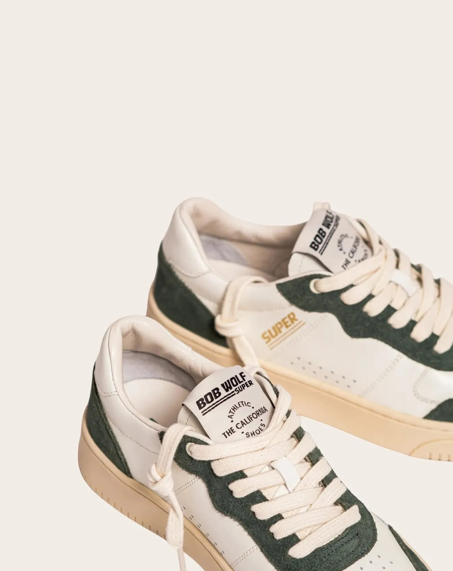 Bob Wolf Baskets-Legacy '76 Leather and Suede Sneakers Vert foncé