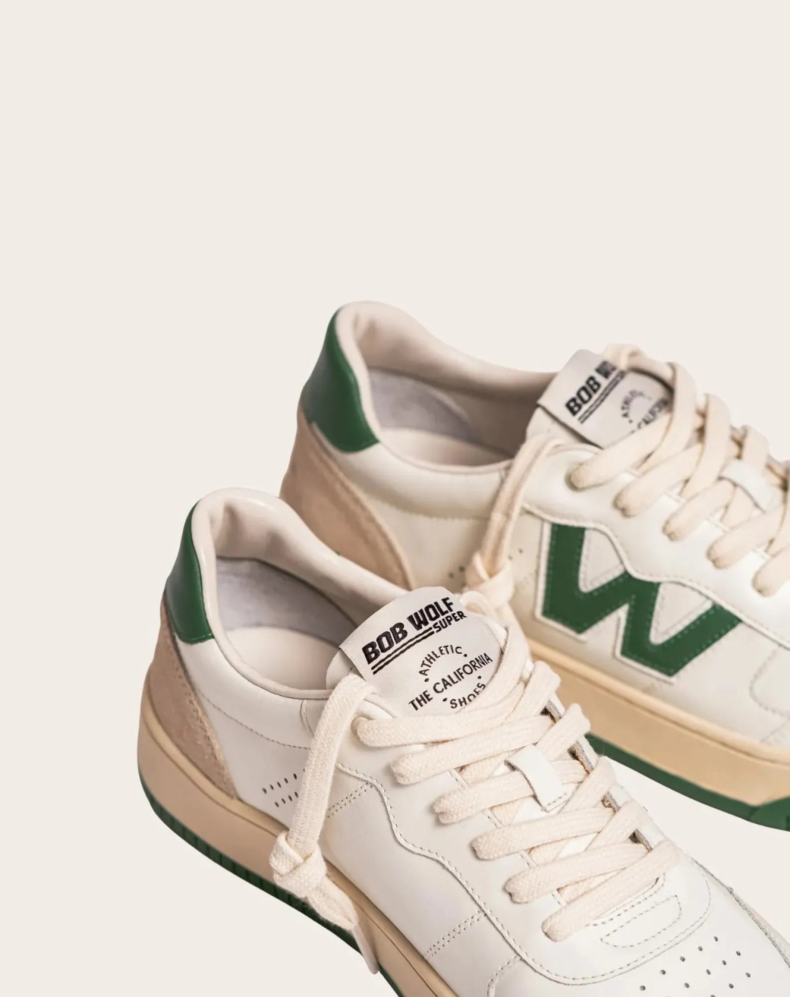 Bob Wolf Baskets-Legacy Leather and Suede Sneakers Vert