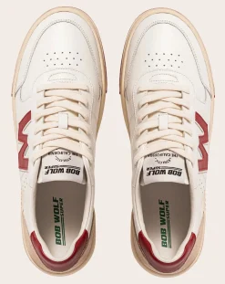 Bob Wolf Baskets-Legacy Leather and Suede Sneakers Rouge