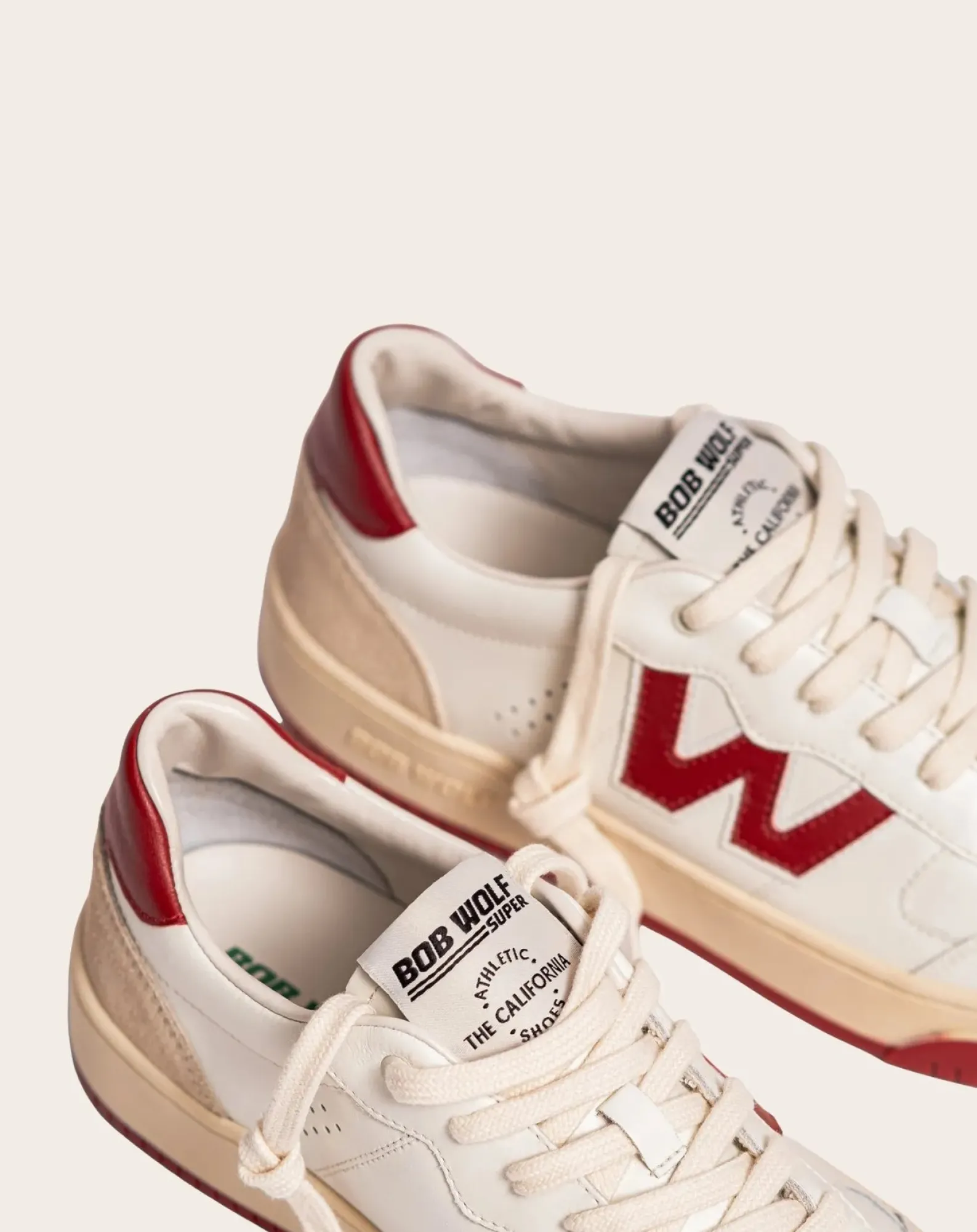 Bob Wolf Baskets-Legacy Leather and Suede Sneakers Rouge