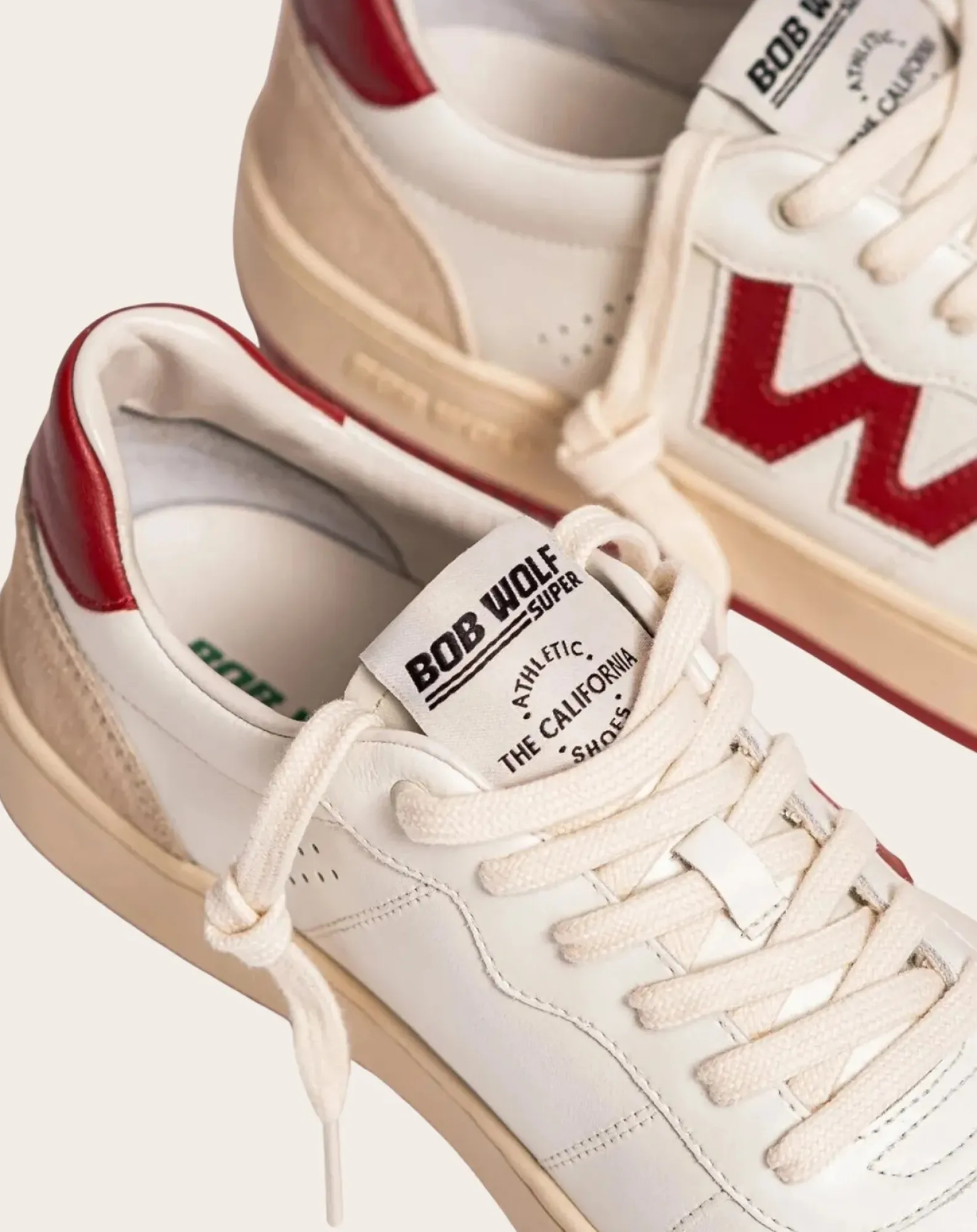 Bob Wolf Baskets-Legacy Leather and Suede Sneakers Rouge