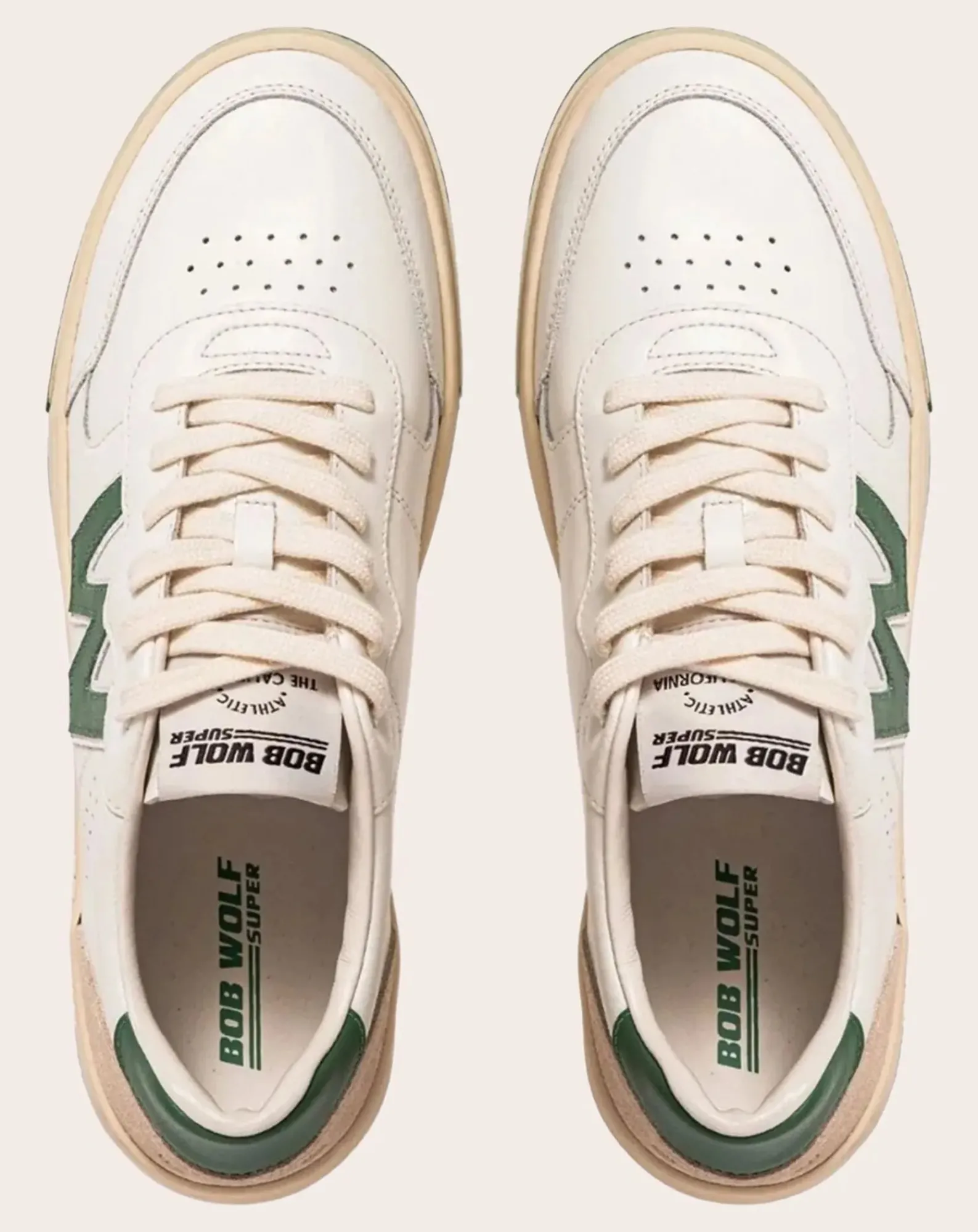 Bob Wolf Baskets-Legacy Leather and Suede Sneakers Vert
