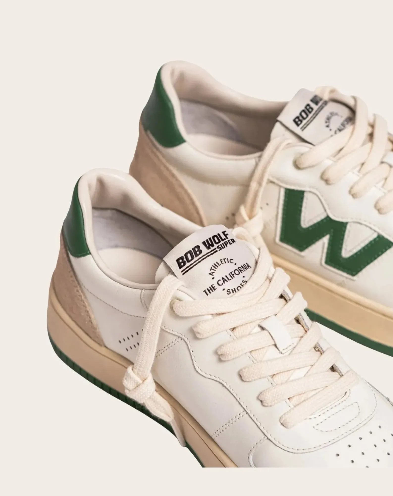 Bob Wolf Baskets-Legacy Leather and Suede Sneakers Vert