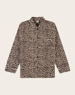 Pockies Chaussettes, Sous-Vêtements-Leopard Organic Cotton Pyjama Shirt Beige