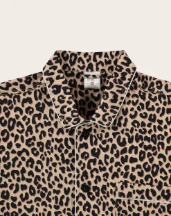 Pockies Chaussettes, Sous-Vêtements-Leopard Organic Cotton Pyjama Shirt Beige