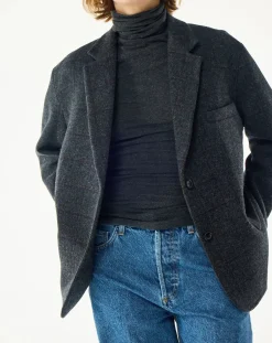 BELLEPIECE Vestes, Manteaux-London Carreaux Virgin Wool Jacket Gris anthracite