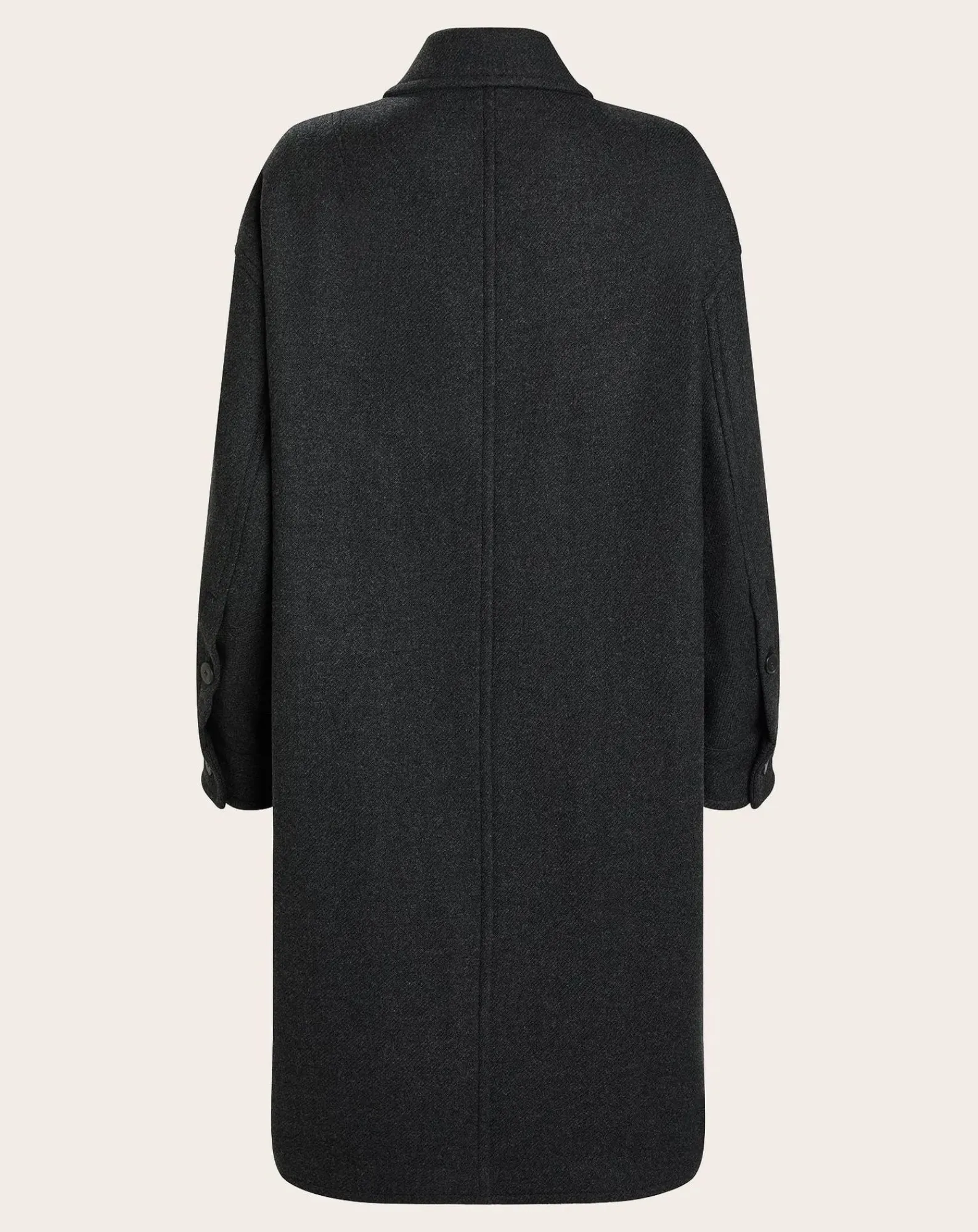Pomandère Vestes, Manteaux-Long Felt Wool Coat Gris anthracite
