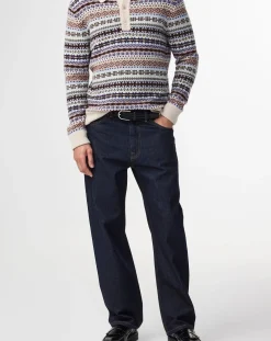 NN.07 Pulls, Gilets-Long-sleeve polo shirt Robbie 60004 Wool Vert