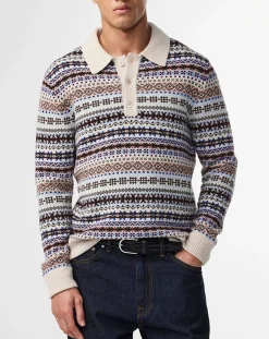 NN.07 Pulls, Gilets-Long-sleeve polo shirt Robbie 60004 Wool Vert