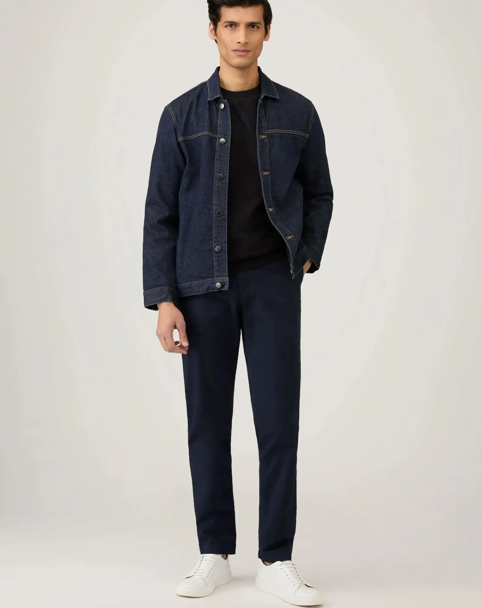 Sunspel Sweats-Loopback Sweat Round Neck Noir