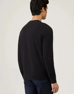Sunspel Sweats-Loopback Sweat Round Neck Noir