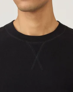 Sunspel Sweats-Loopback Sweat Round Neck Noir