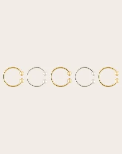 Sigal Boucles D'Oreilles-Lot de 5 Earcuff ISIS Doré/Argenté