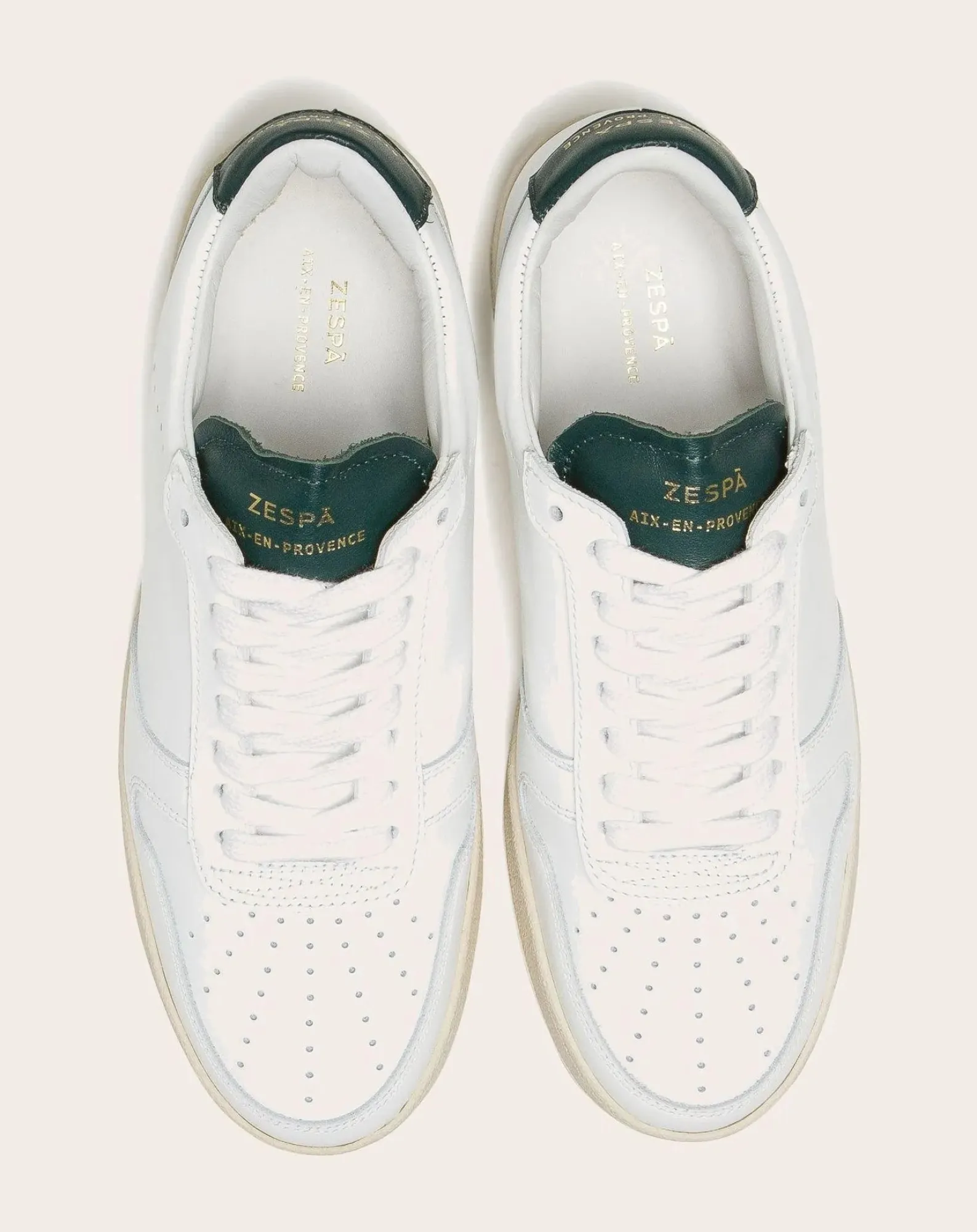 Zespà Baskets-Low Sneaker ZSP23 Apla Nappa Leather Blanc