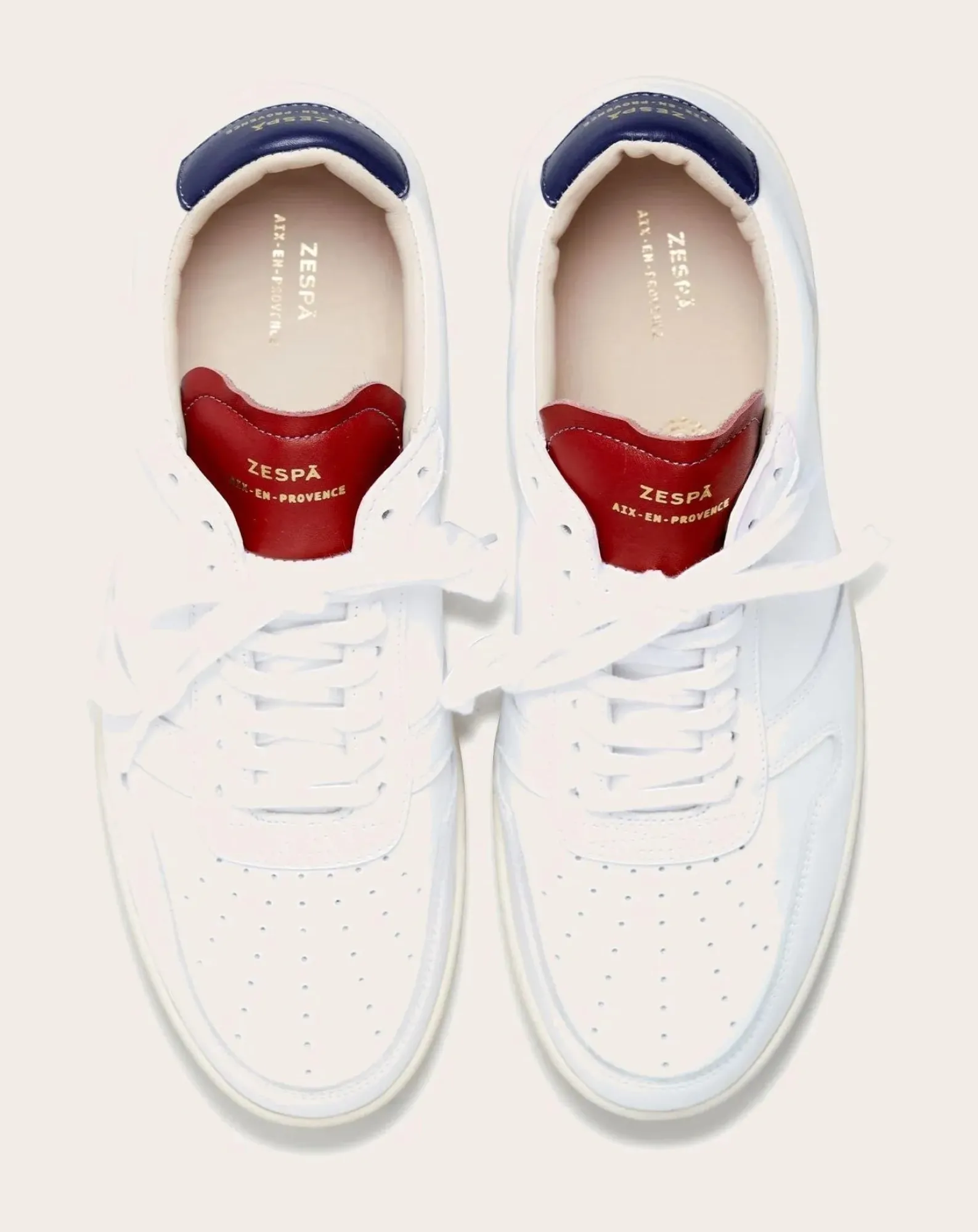 Zespà Baskets-Low Sneaker ZSP23 Apla Nappa Leather Blanc