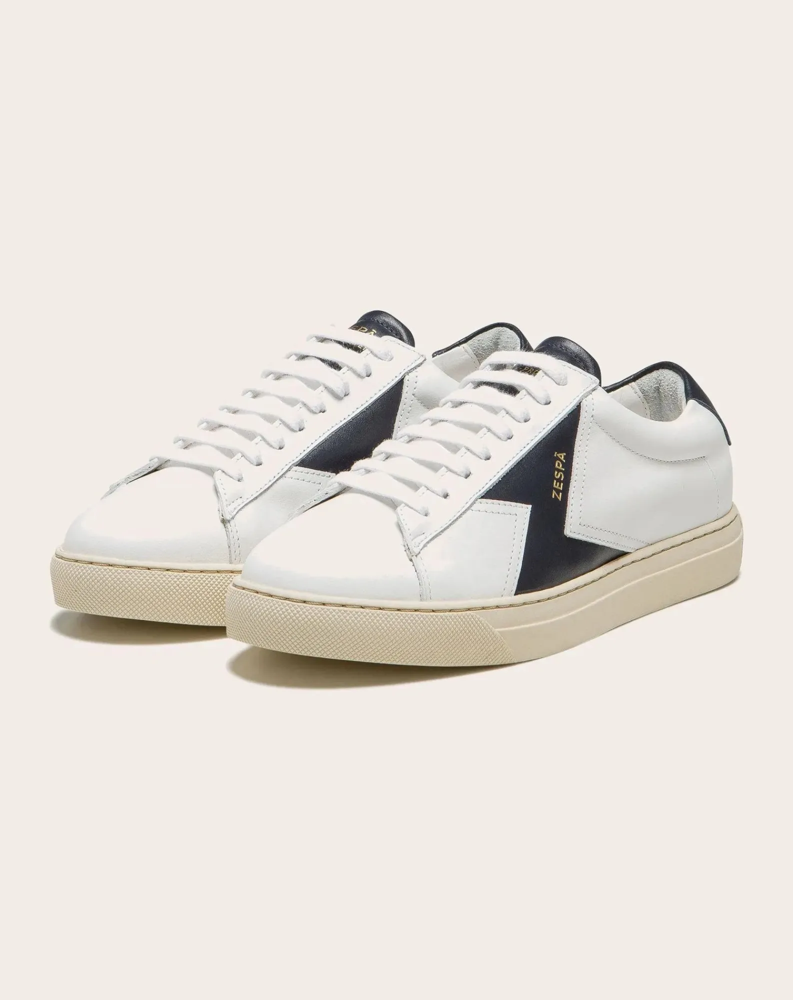 Zespà Baskets-Low Sneaker ZSP4 Apla Nappa Leather Blanc