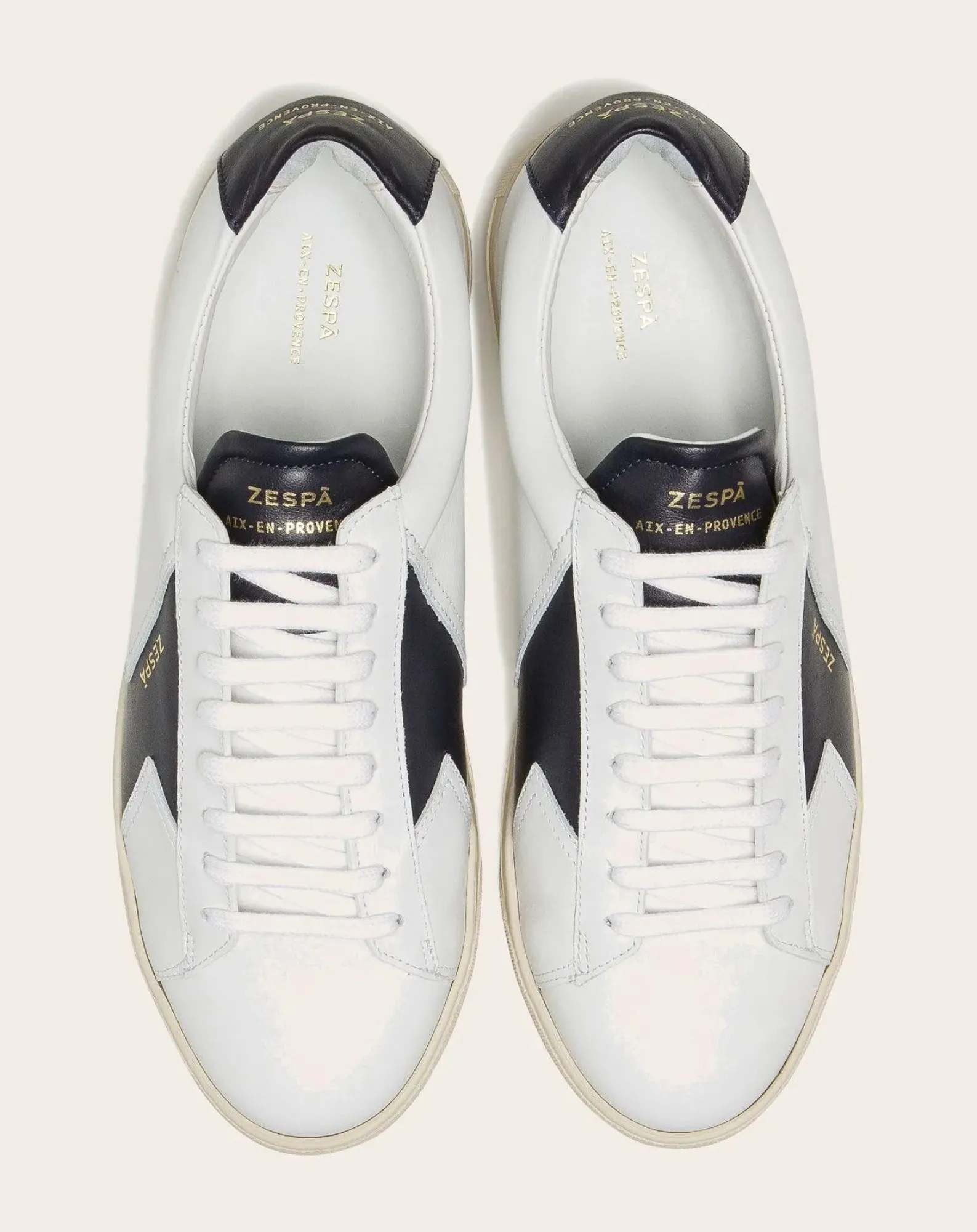 Zespà Baskets-Low Sneaker ZSP4 Apla Nappa Leather Blanc