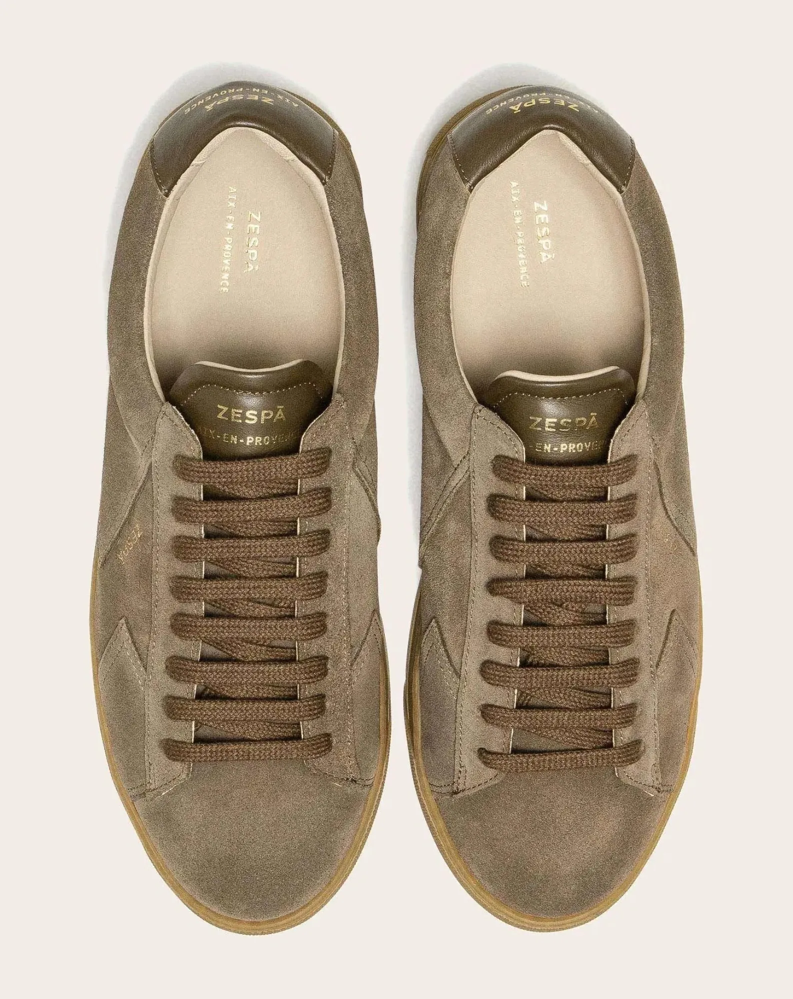 Zespà Baskets-Low Sneaker ZSP4 Suede Taupe