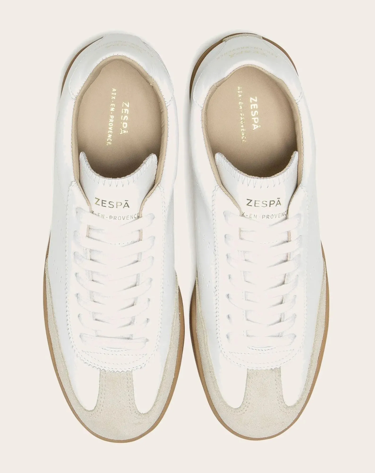 Zespà Baskets-Low Sneaker ZSPGT Apla Nappa Leather Blanc