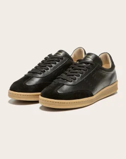 Zespà Baskets-Low Sneaker ZSPGT Nappa Monochrome Leather Noir