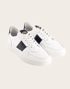 National Standard Baskets-Low sneakers in grained leather Bleu foncé