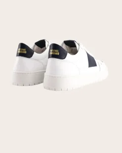 National Standard Baskets-Low sneakers in grained leather Bleu foncé