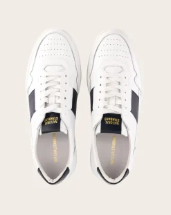 National Standard Baskets-Low sneakers in grained leather Bleu foncé