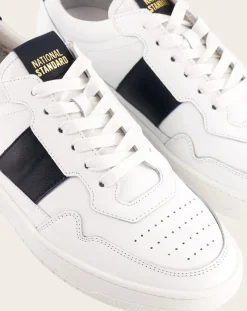 National Standard Baskets-Low sneakers in grained leather Bleu foncé