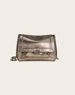 Jérôme Dreyfuss Sacs À Bandoulière-Lulu M Lamé bag Champagne