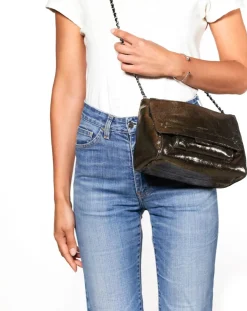 Jérôme Dreyfuss Sacs À Bandoulière-Lulu M Lamé bag Champagne