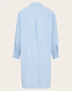 Smallable Woman Robes, Jupes-Lydie Striped Shirt Dress Bleu Clair