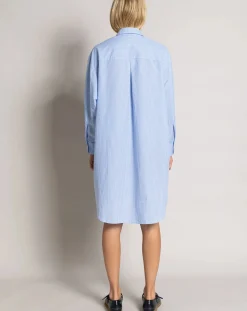 Smallable Woman Robes, Jupes-Lydie Striped Shirt Dress Bleu Clair
