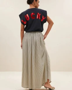 By Bar Tee-Shirts, Tops-Manson Lucky organic cotton T-shirt Bleu nuit