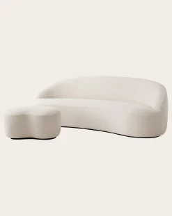 & Tradition Chaises, Tabourets-Margas LC5 pouffe, Louise Liljencrantz Crème